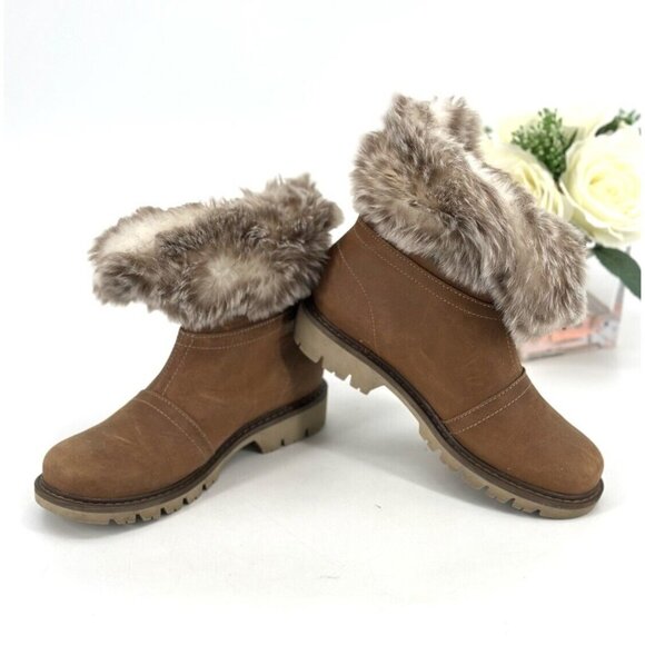 Caterpillar CAT Womens Flurry Ankle Boots Size 6 Booties Tan Leather Waterproof - Picture 2 of 11